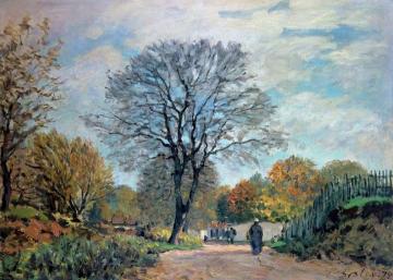 A Road in Seine-et-Marne Artwork by Alfred Sisley