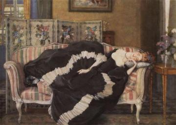 A Sleeping Woman Artwork by Konstantin Somov