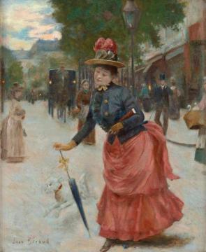 Boulevard scene with an elegant lady Artwork by Jean Georges Beraud