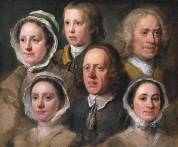 Heads of Six of Hogarth's Servants Artwork by William Hogarth