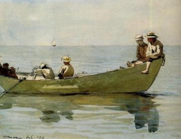 Seven Boys in a Dory Artwork by Winslow Homer