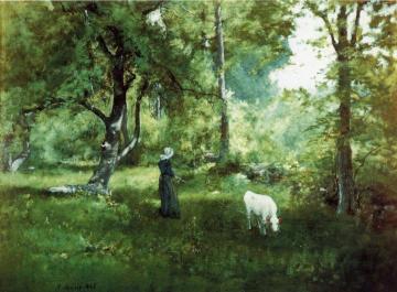 Woman with Calf Artwork by George Inness