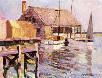 Boat House, Marblehead, Massachusetts Artwork by Richard Haley Lever