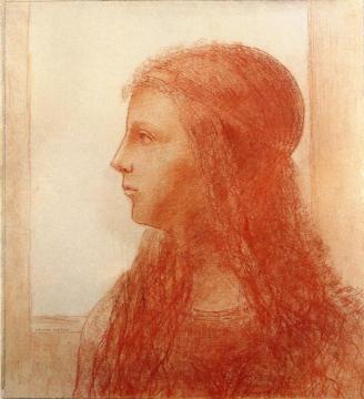 Head of a Young Girl Artwork by Odilon Redon
