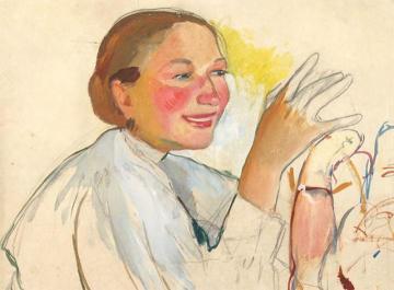 Portrait of a Woman Artwork by Zinaida Serebriakova