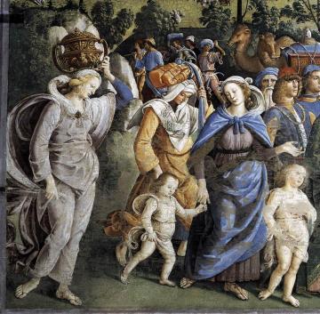 Moses's Journey Into Egypt And The Circumcision Of His Son Eliezer (detail) Artwork by Pietro Perugino