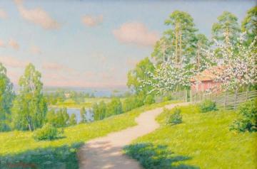 Sunlit path Artwork by Johan Krouthén