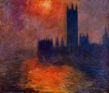 Houses of Parliament, Sunset Artwork by Claude Oscar Monet