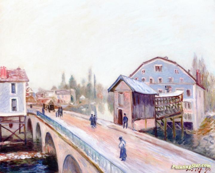 The Moret Bridge Artwork by Alfred Sisley