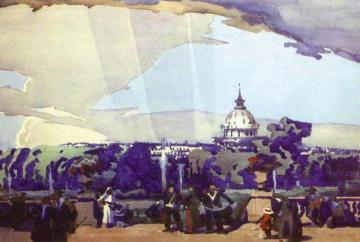 Sundown in the Luxembourg Artwork by Frank Nelson Wilcox