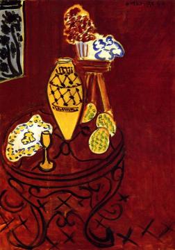 Interior in Venetian Red Artwork by Henri Matisse