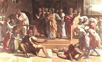 The Death of Ananias Artwork by Raphael