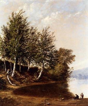 Figures in a Landscape Artwork by Alfred Thompson Bricher