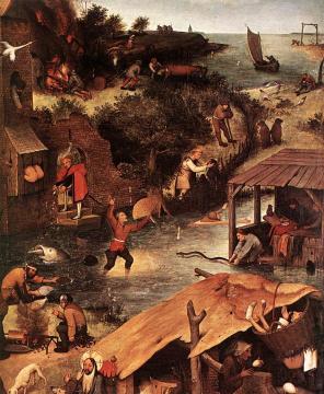 Netherlandish Proverbs (detail) Artwork by Pieter Bruegel the Elder