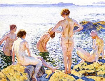 Bathers Artwork by Theo van Rysselberghe