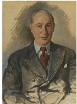 Portrait of Jewish Philanthropist Igor S. Hurwitz Artwork by Zinaida Serebriakova