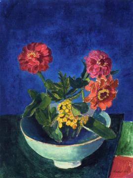 Zinnias In A Bowl Artwork by Charles Sheeler