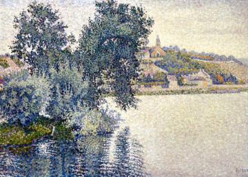 Herblay, Grey Weather, Willows (Opus 205) Artwork by Paul Signac