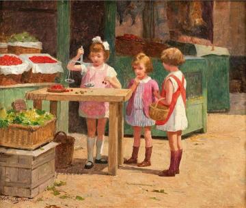 The Little Grocers Artwork by Victor Gabriel Gilbert
