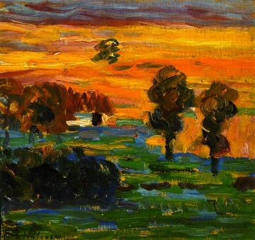 Sunset Artwork by Alexej Jawlensky