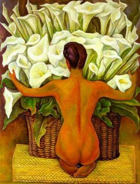 Nude With Lillies Artwork by Diego Rivera