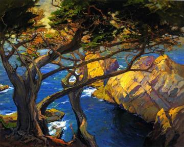 Cleft-born Trees, Monterey Artwork by Franz Bischoff