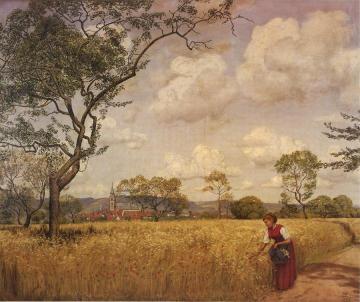 Cornfield in Oberursel, Summer Artwork by Hans Thoma