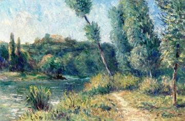 Ile Marane and the Small Arm of the Seine Artwork by Gustave Caillebotte