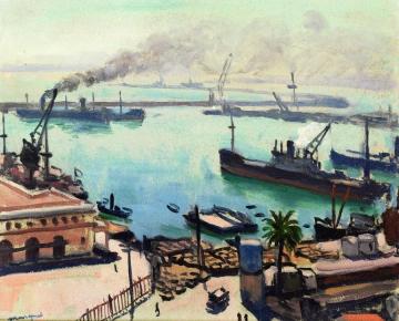 The Port, Smoke Artwork by Albert Marquet