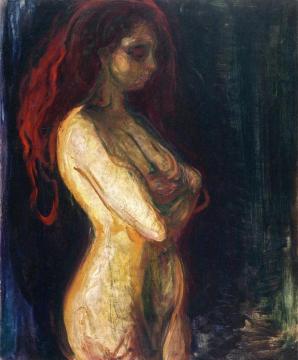 Nude in Profile towards the Right Artwork by Edvard Munch