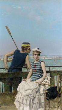 At the Regatta Artwork by Vittorio Matteo Corcos
