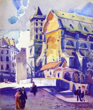 Church in Old Paris Artwork by Frank Nelson Wilcox