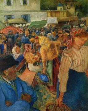 Poultry Market, Pontoise Artwork by Camille Pissarro