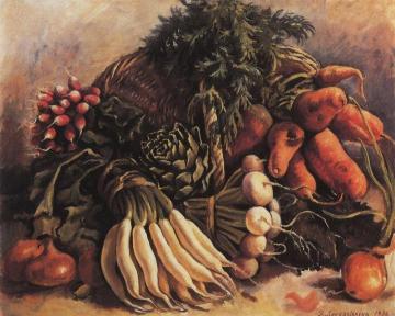 Still Life with Vegetables Artwork by Zinaida Serebriakova