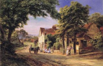 A Village Scene Artwork by Robert Gallon
