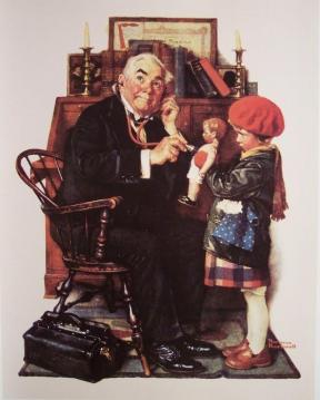The Doctor And The Doll Artwork by Norman Rockwell