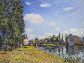 Pont Moret in Summer Artwork by Alfred Sisley