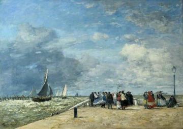 The Jetty at Trouville Artwork by Eugène-Louis Boudin