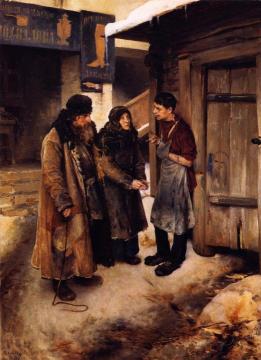 Visiting Their Son Artwork by Klavdi Vasilievich Lebedev