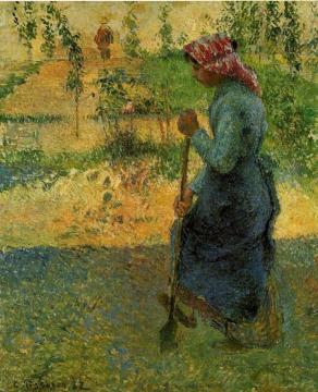 Study of a Peasant in Open Air Artwork by Camille Pissarro