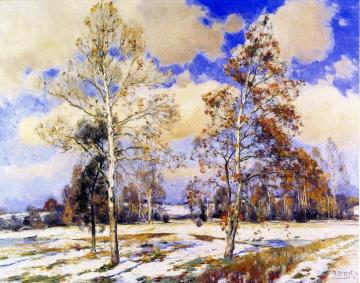 Birches in Winter Artwork by Mathias J. Alten