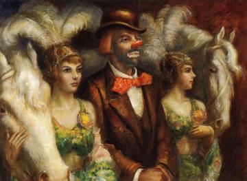 Clown And Equestrians Artwork by John Steuart Curry