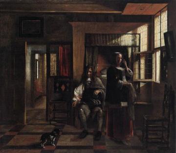 Interior with a Young Couple Artwork by Pieter de Hooch