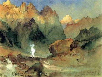 In the Lava Beds Artwork by Thomas Moran