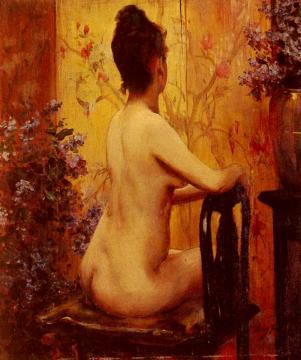 Seated Nude Artwork by Irving R. Wiles