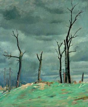 Avenue Of The Château, Bourlon, Western Front Artwork by William Rothenstein