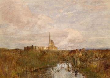 Egyptian Palace at the Great Exhibition in Vienna Artwork by Tina Blau