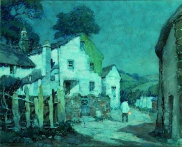 A Devon Village Artwork by Albert Moulton Foweraker