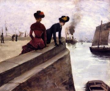 On The Jetty, Le Havre Artwork by Norbert Goeneutte