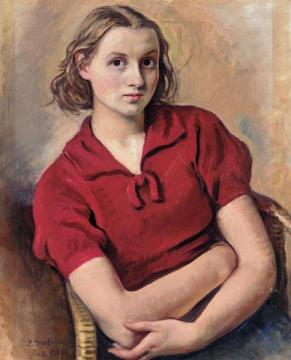 Portrait of the Artist's Daughter Katya Artwork by Zinaida Serebriakova